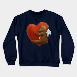 Teddy bear hug heart Crewneck Sweatshirt